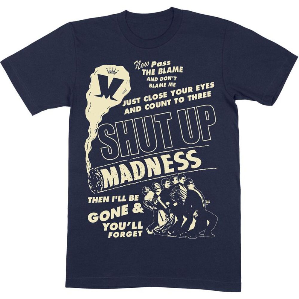 Madness Unisex Adult Shut Up Cotton T-Shirt / Navy Blue